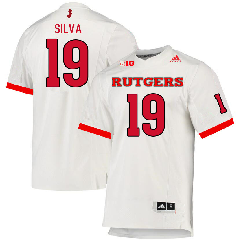 Men #19 Calebe Silva Rutgers Scarlet Knights College Football Jerseys Sale-White